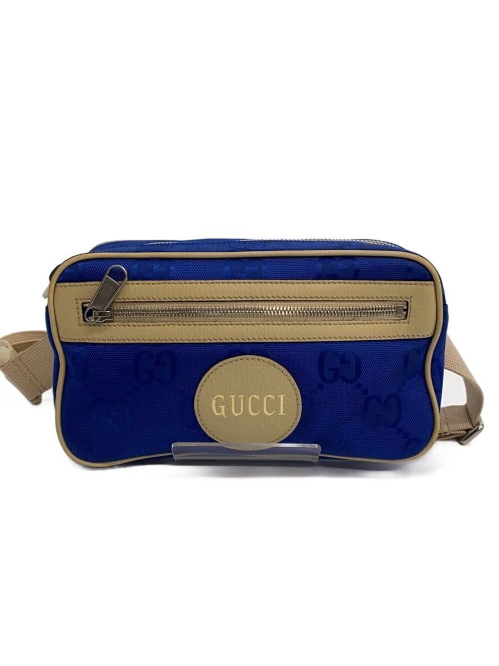 Gucci Waist Belt Crossbody Bag Canvas Blue All over